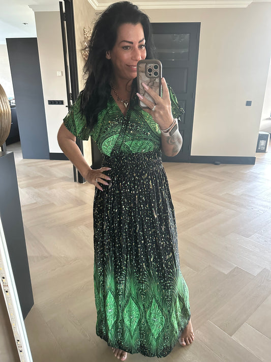 MAGIC Dress Midnight Gold Green