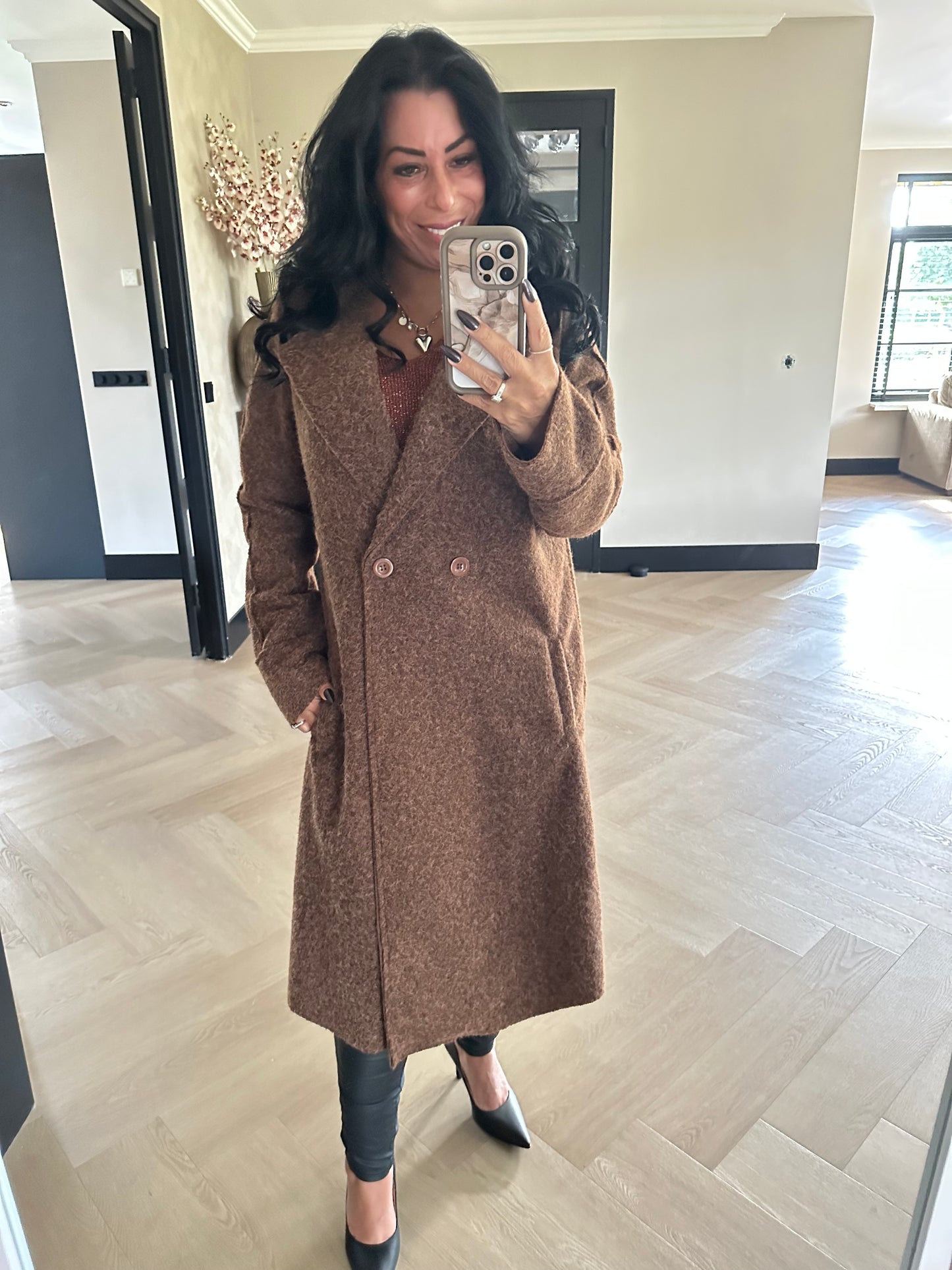 Mila Tussenmantel Chocolate