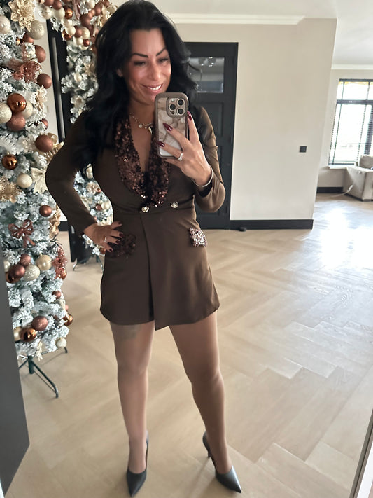 Nikki Playsuit Black Chocolate