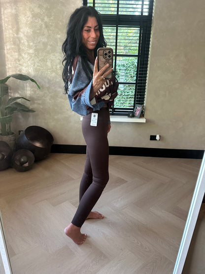 Norfy High Waist Legging Dark Brown