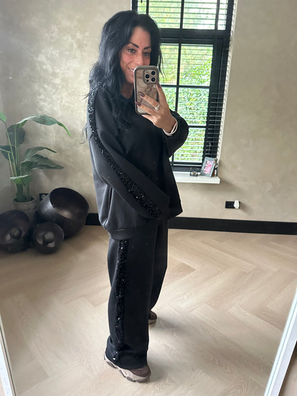 Pailletten Comfy Set Black