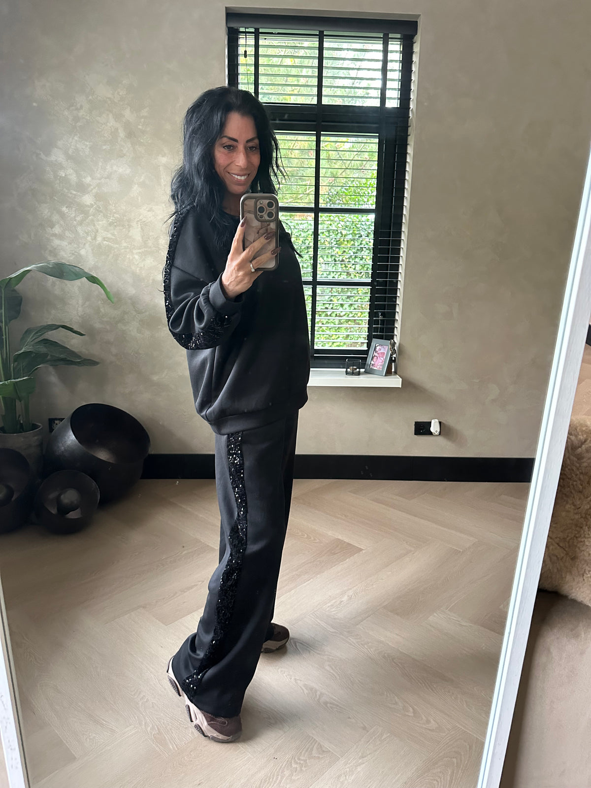 Pailletten Comfy Set Black