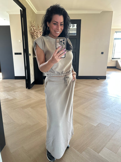 Comfy Skirt Set Taupe