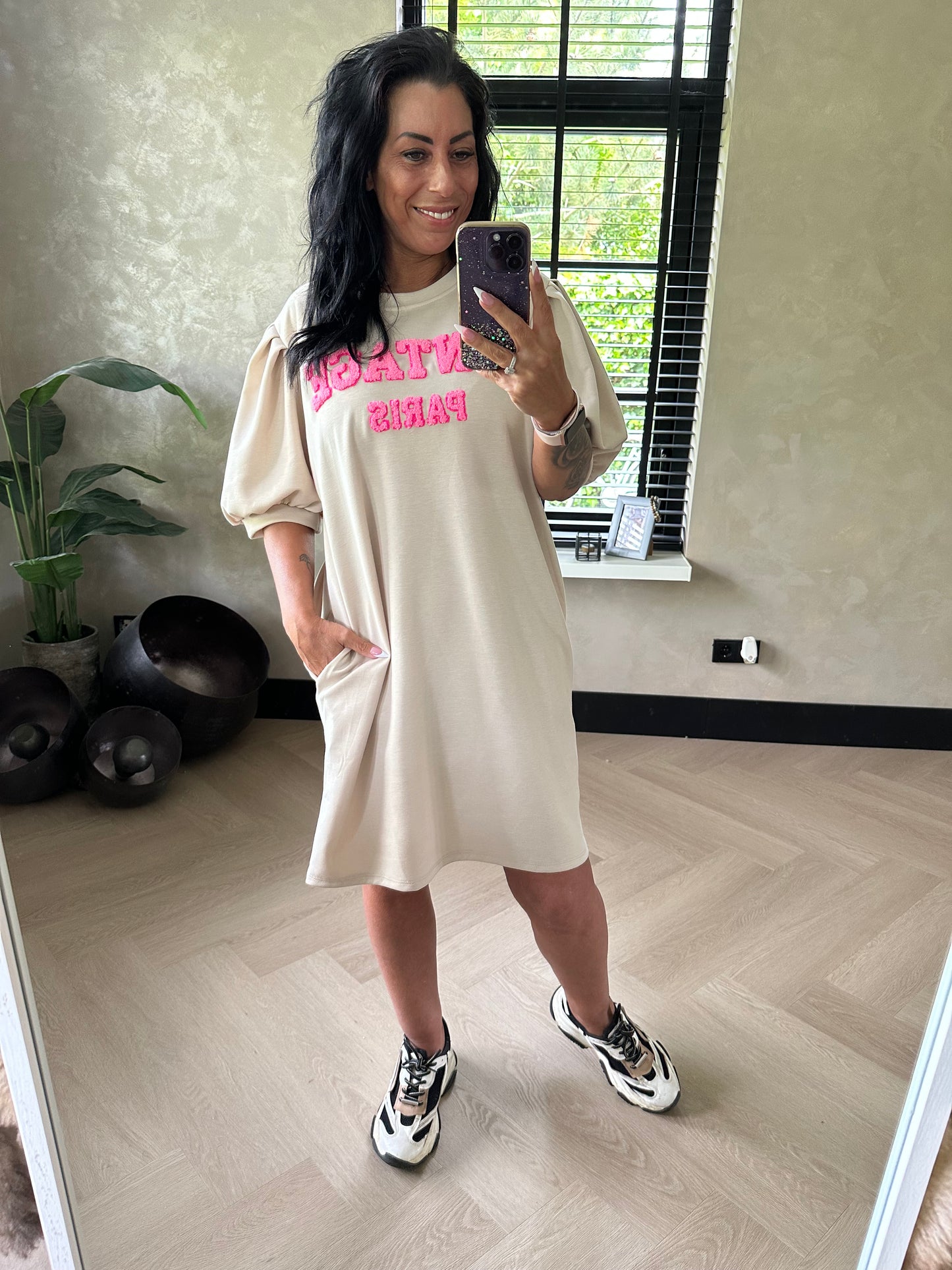 Biba Sweatdress With Pockets Beige
