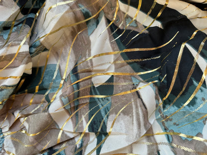 Elena Long Golden Dress Brown