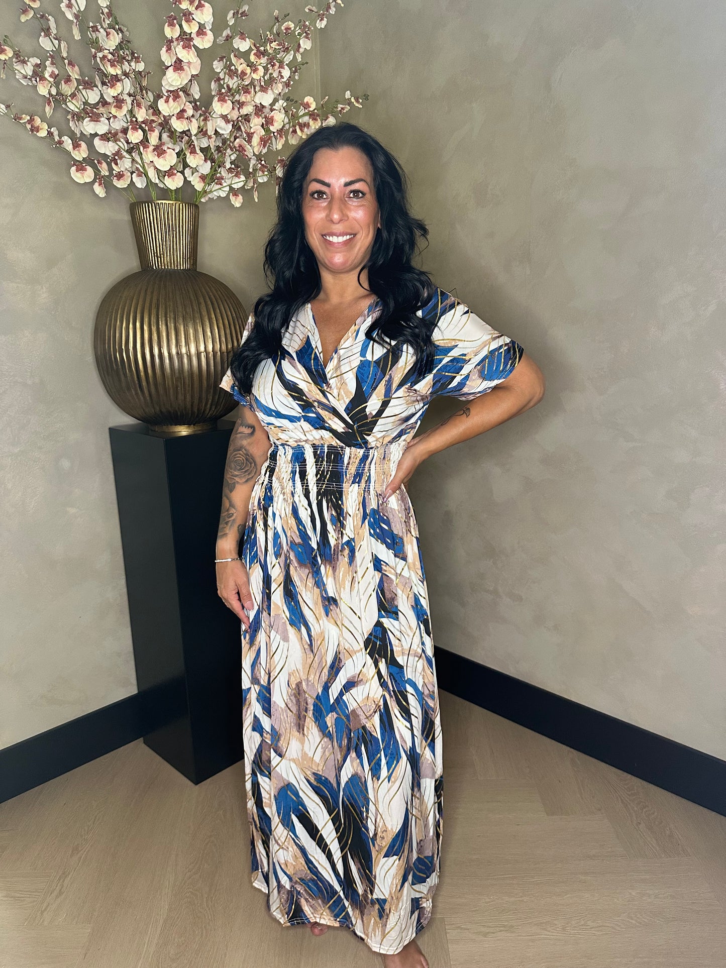 Golden Magic Waist Dress Dark Blue