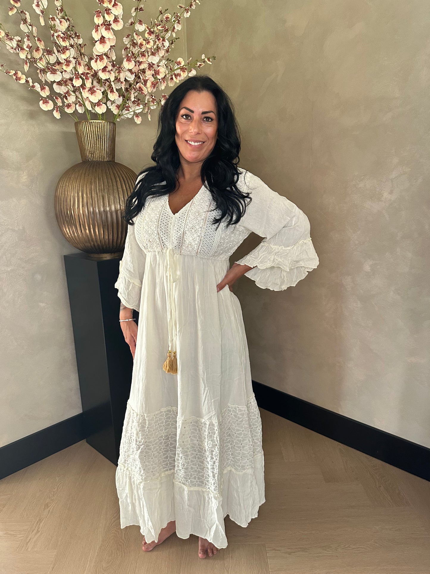 Inda BoHo Dress Beige