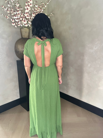 Amy Long Shimmer Dress Green