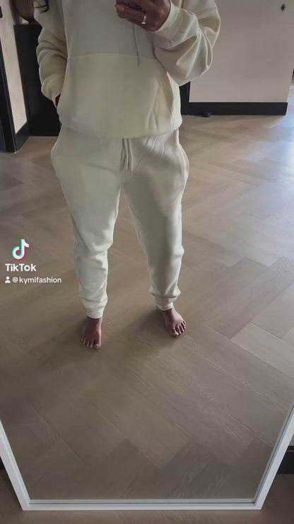 Jogging Set Met Capuchon Creme